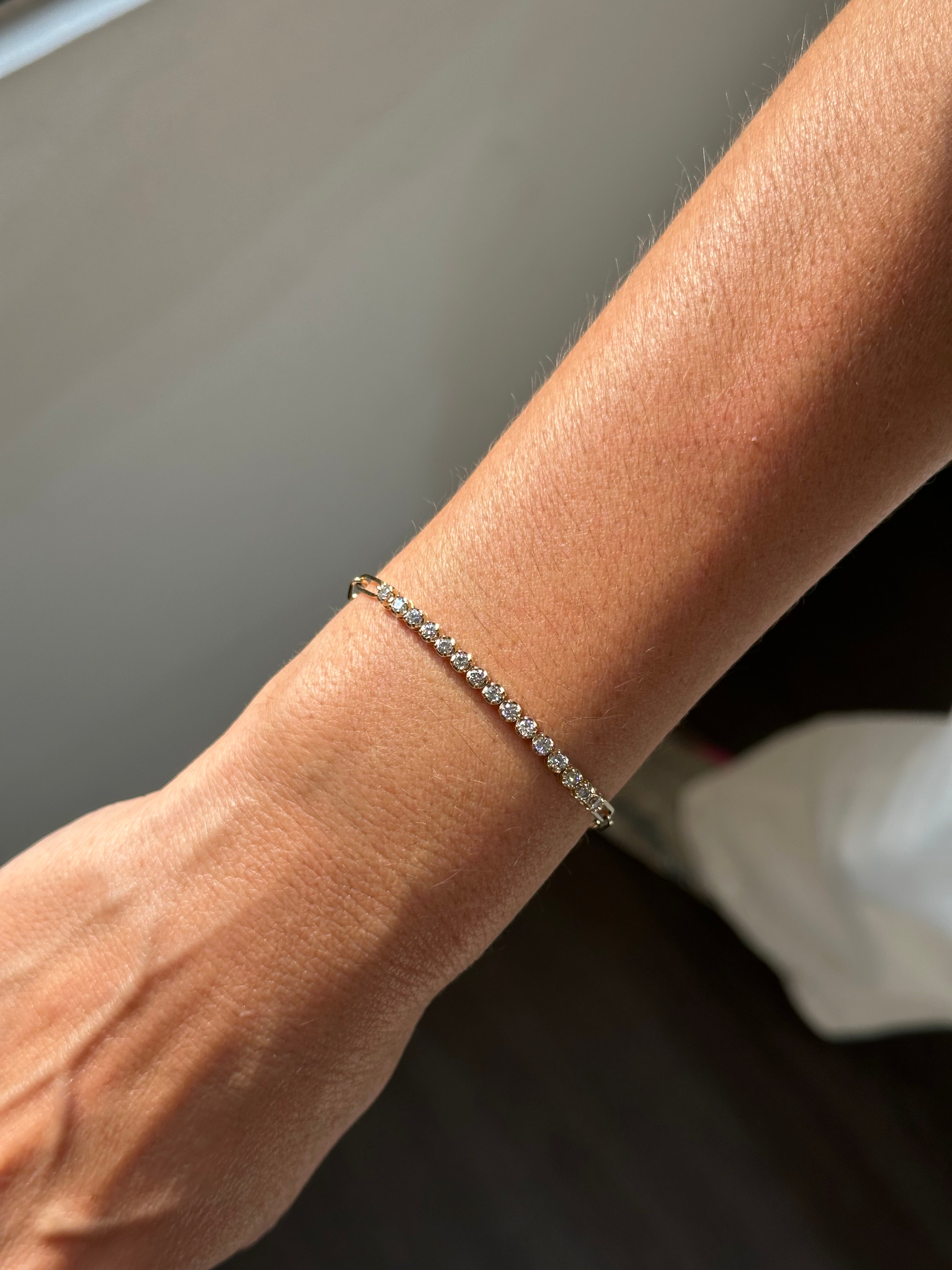PAPAER CLIP DIAMOND TENNIS BRACELET
