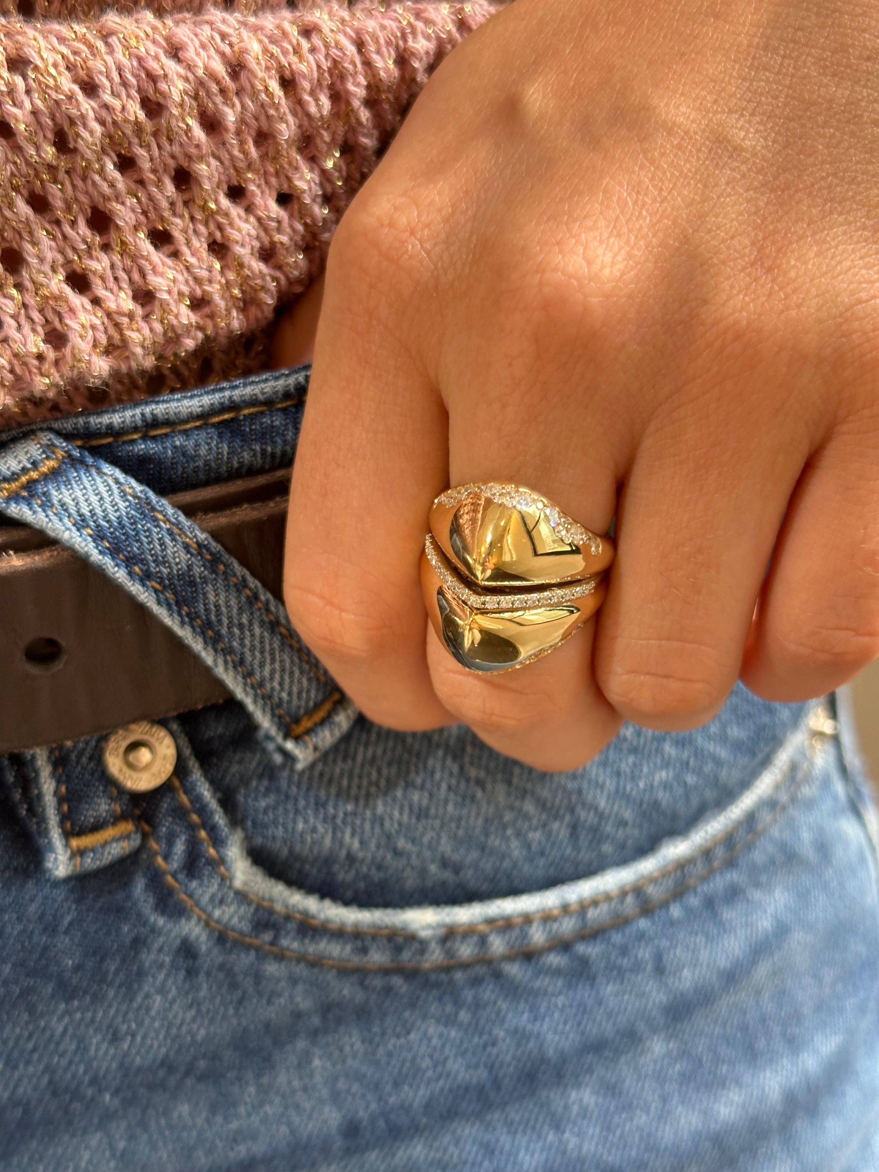 CHUNKY GOLDEN DIAMOND RING