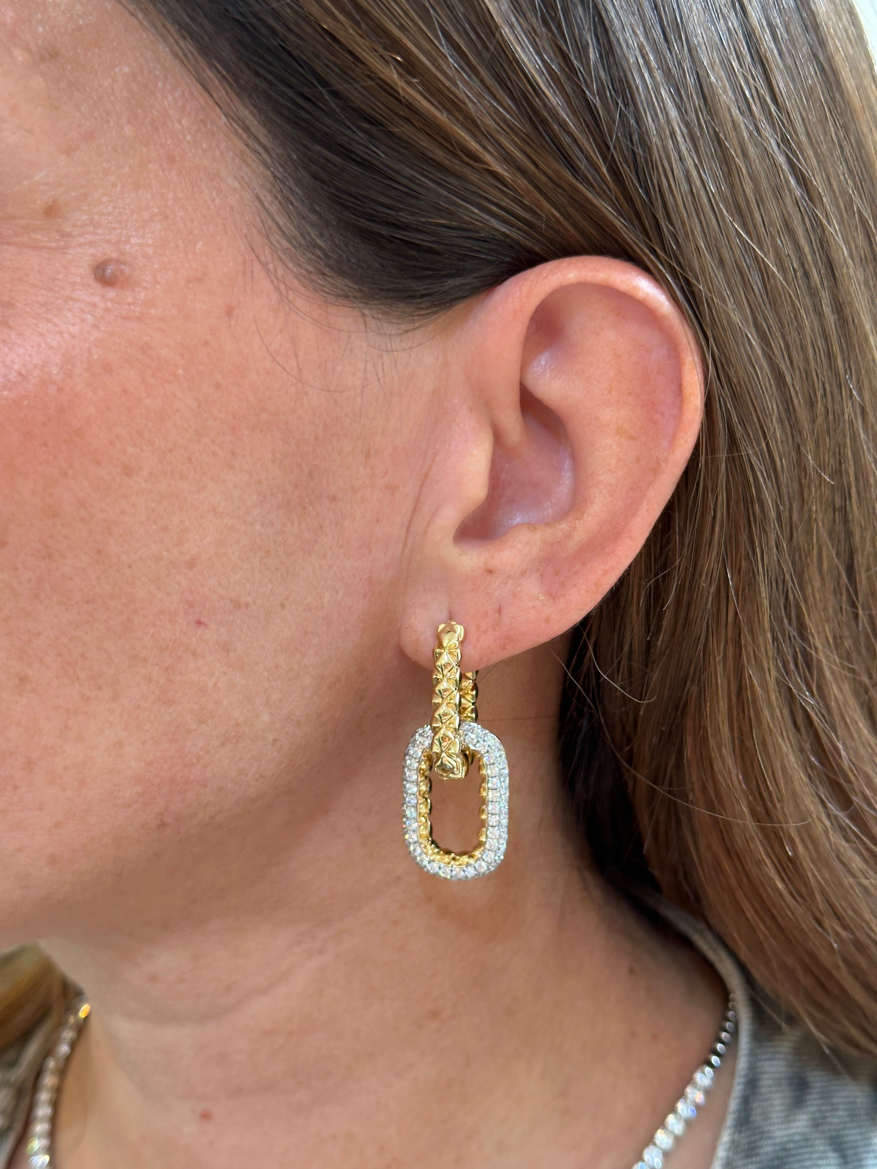 CHUNCKY DIAMOND DANGLE EARRINGS