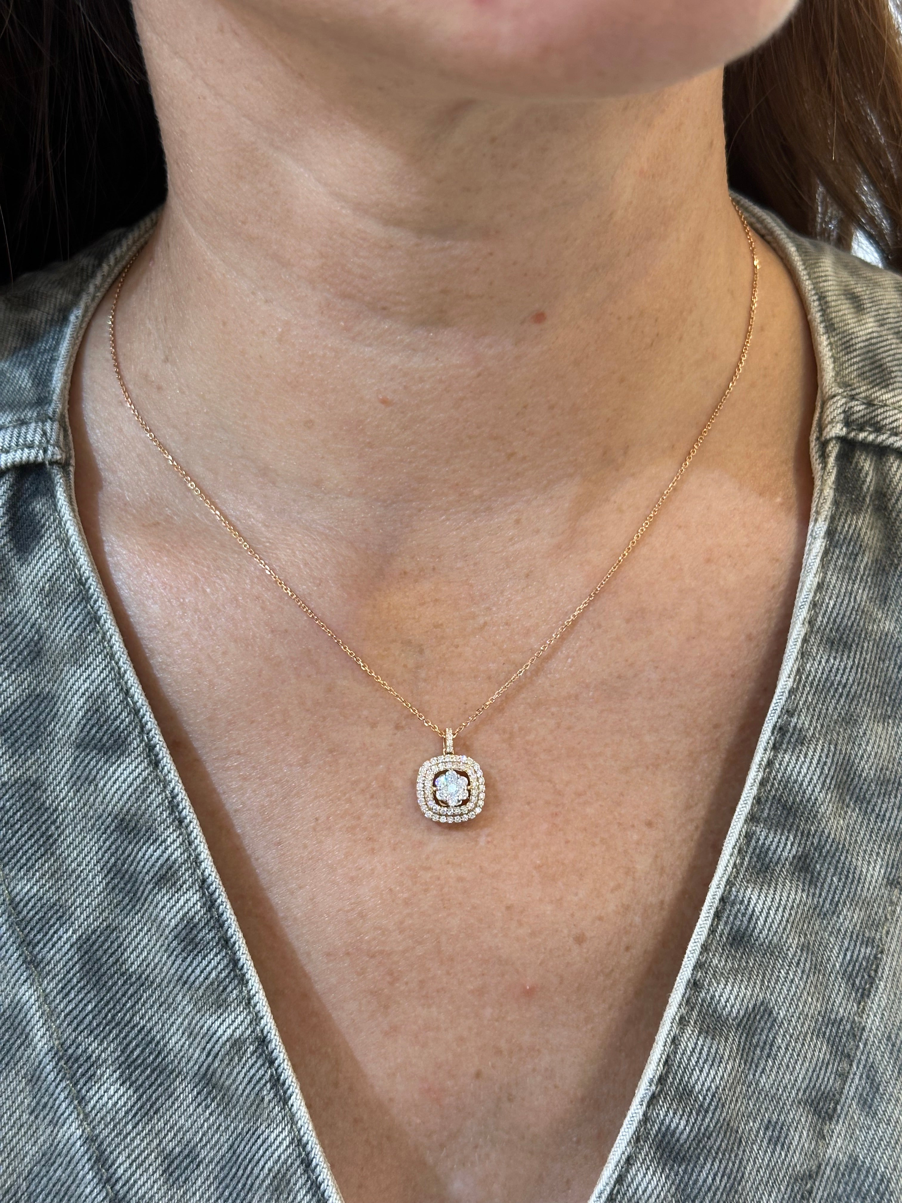 ROSE DIAMOND PENDANT NECKLACE
