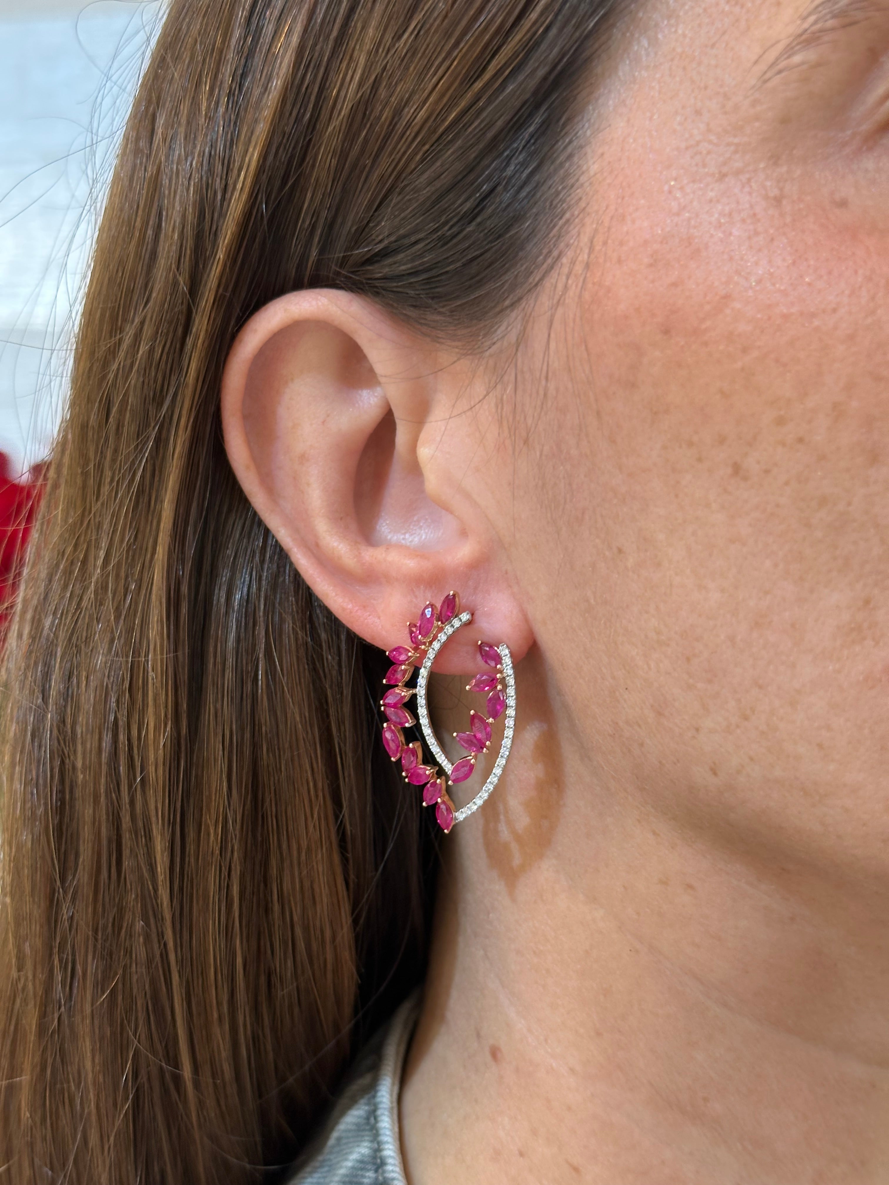 MARQUISE RUBY DROP EARRINGS