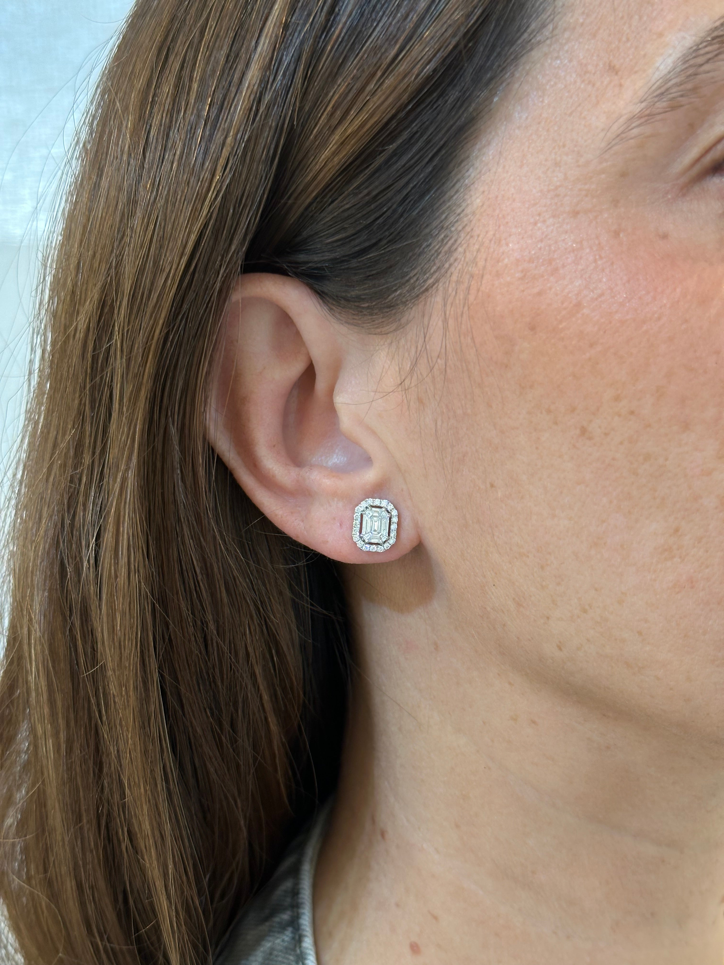 BAGUETTE SQUARED DIAMOND STUDS