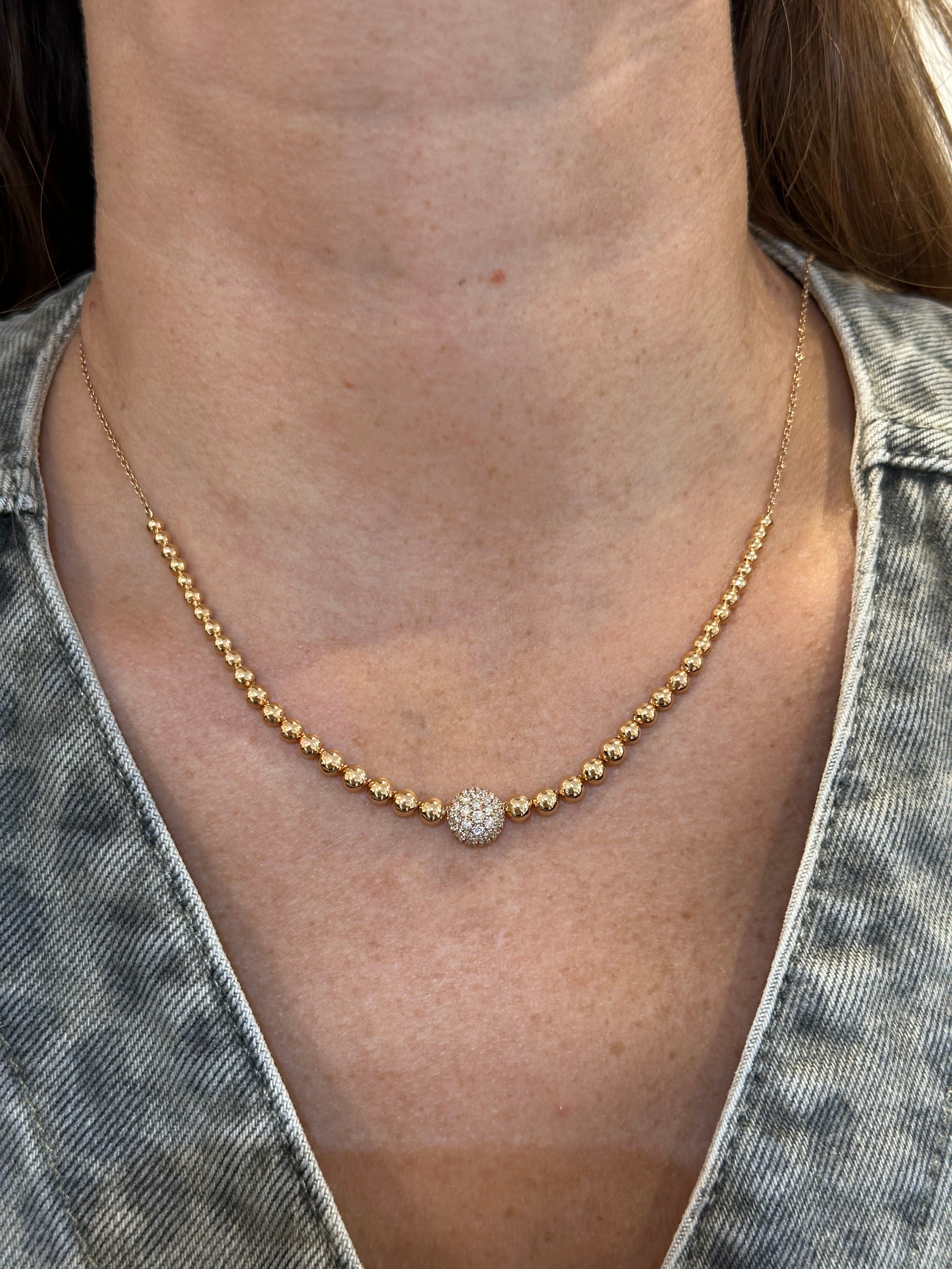 DIAMOND BALL BEADED NECKLACE