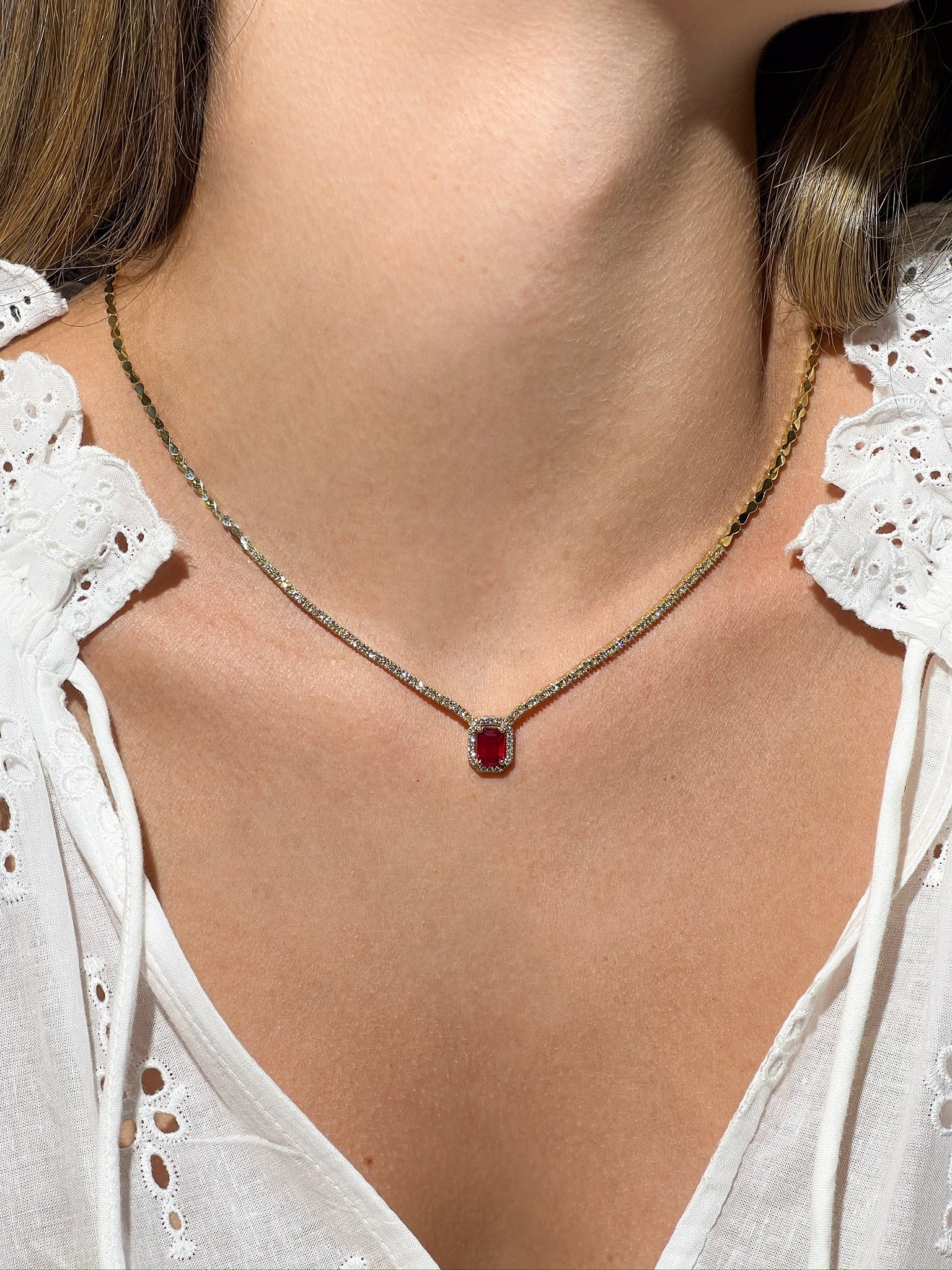 RUBY AND DIAMONDS NECKLACE