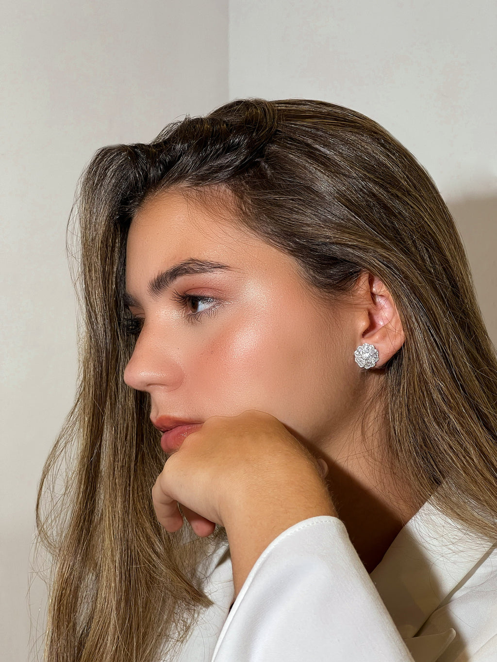 CAMELLIA LARGE DIAMOND STUDS