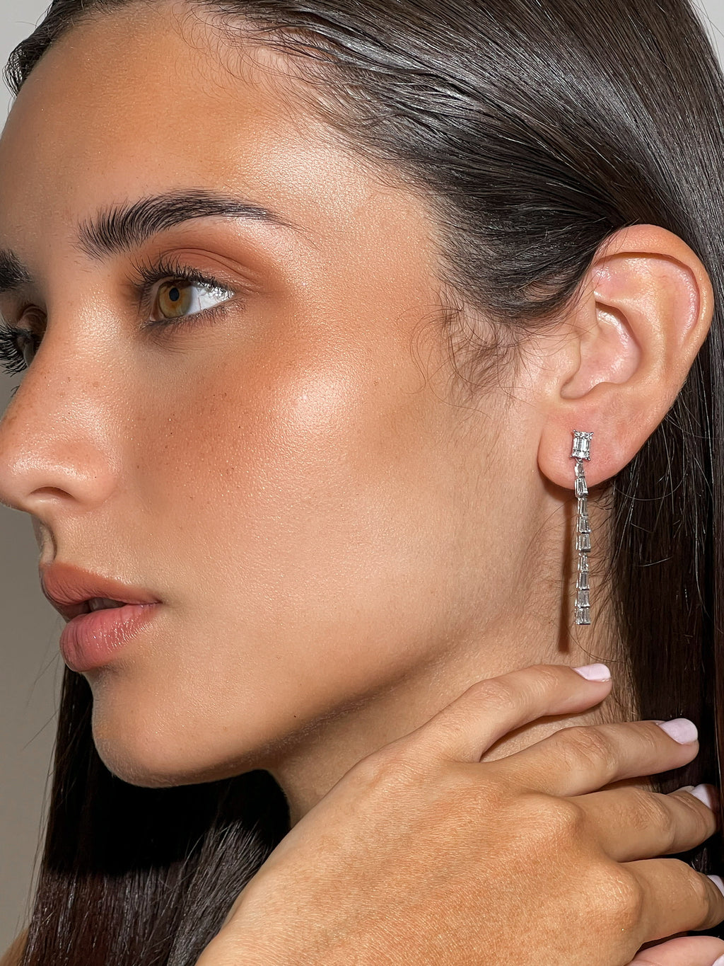 BAGUETTE LONG DIAMONDS EARRINGS