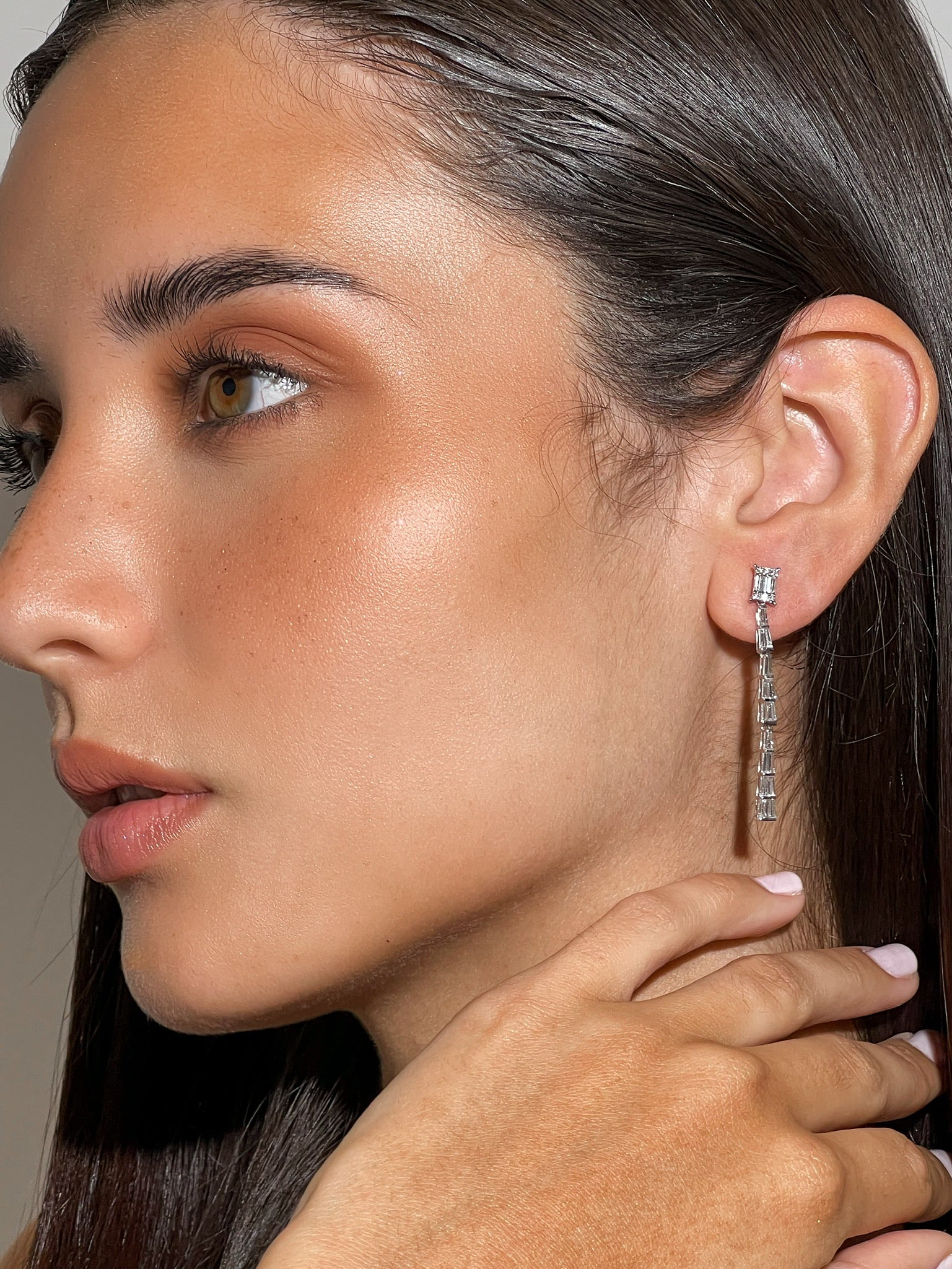 BAGUETTE LONG DIAMONDS EARRINGS