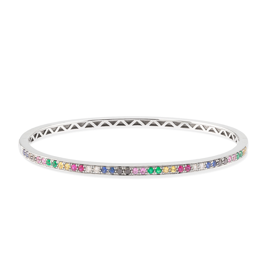 LINE BANGLE MULTICOLOR SAPPHIRES.