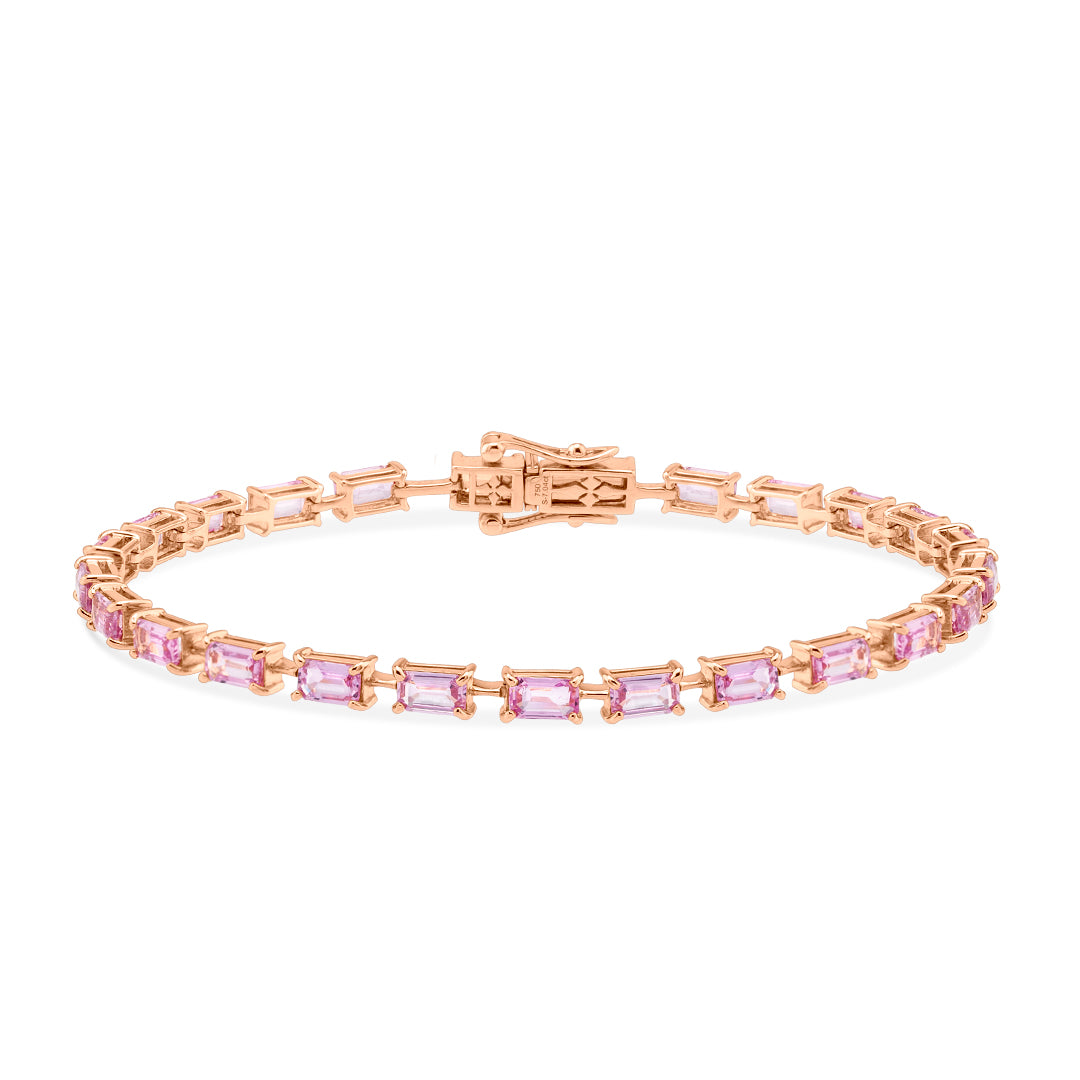 PINK SAPPHIRE BAGUETTE BRACELET
