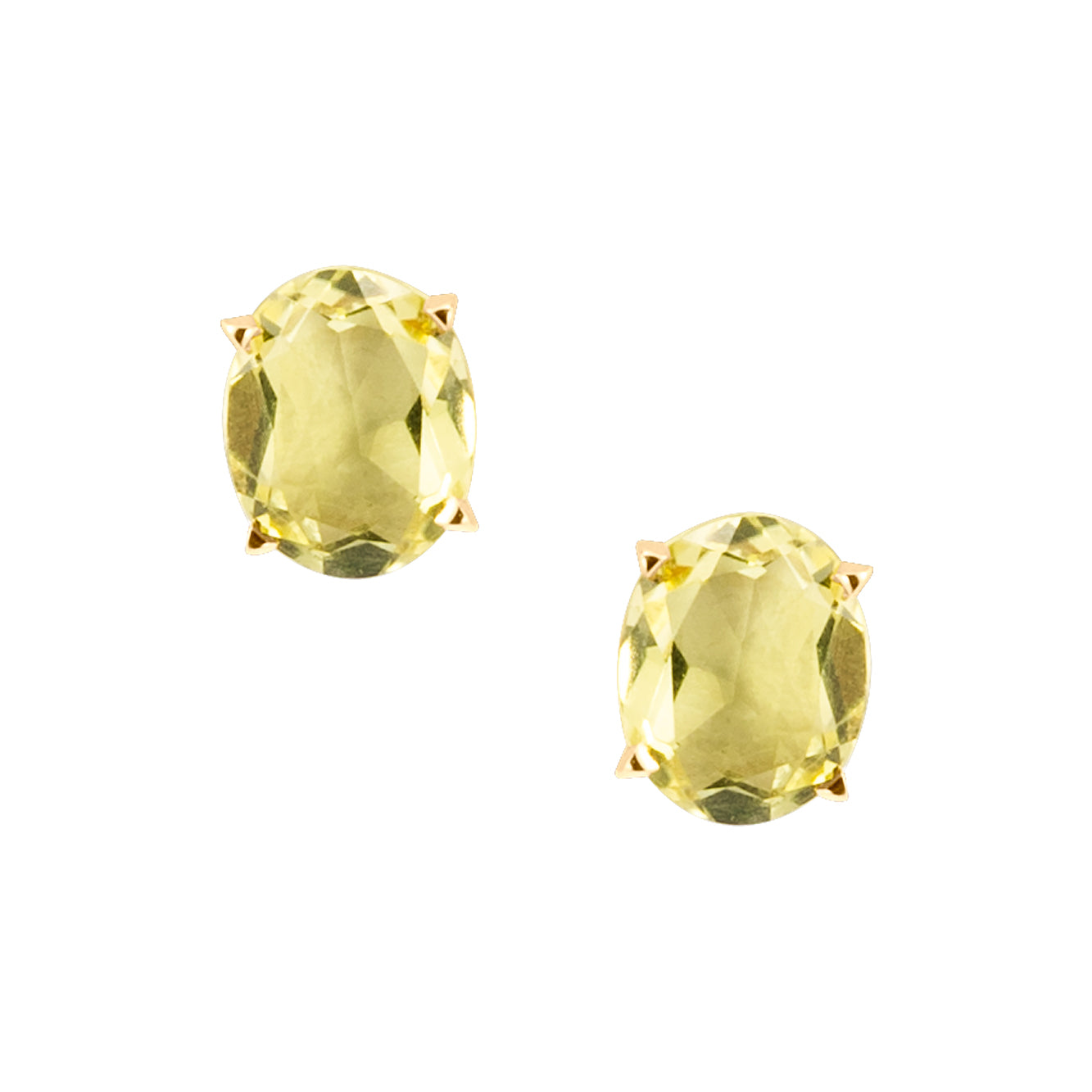 LIME GREEN CITRINE STUDS.