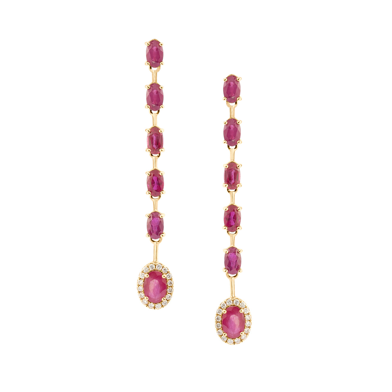 RUBY OVAL DROP EARRINGS