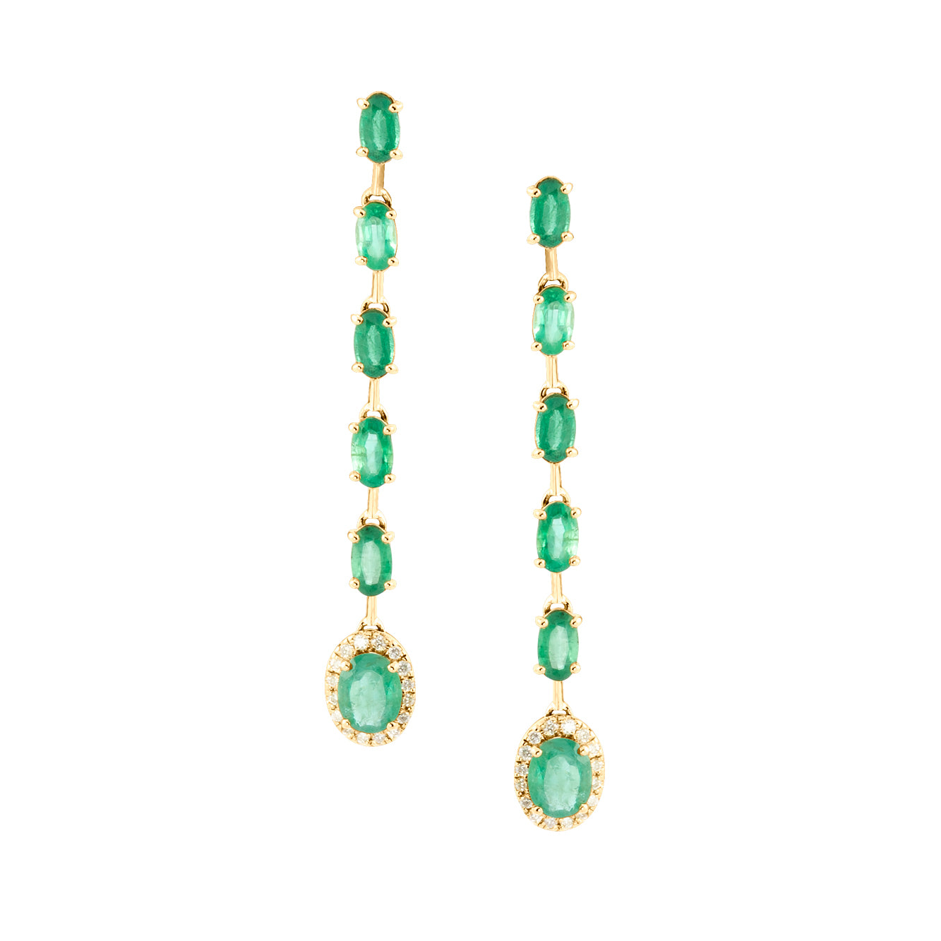 OVAL EMERALD DROP EARRINGS