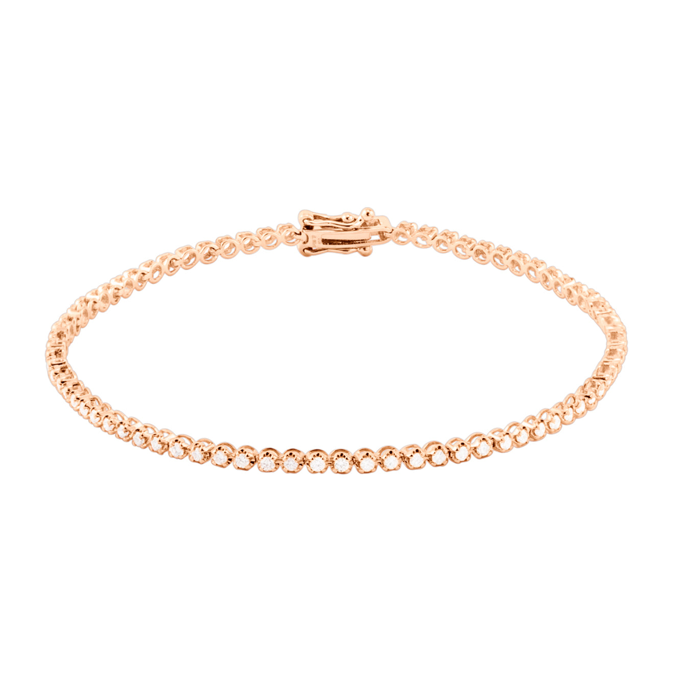 ROSE GOLD AND DIAMONDS BEZEL SET TENNIS BRACELET