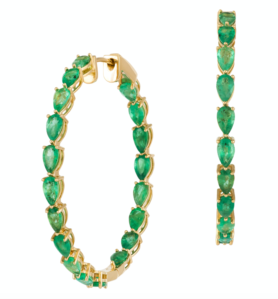 EMERALD IN&OUT HOOPS