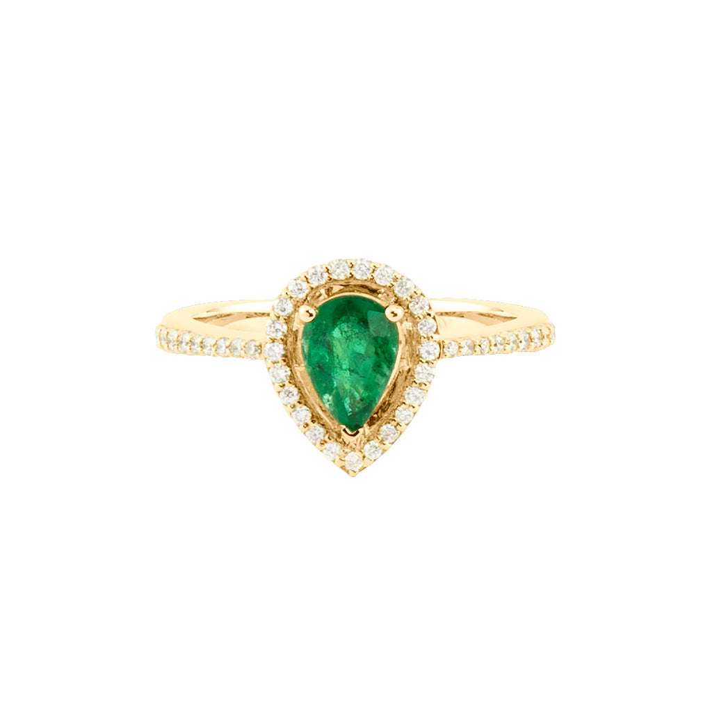 EMERALD DROP COCKTAIL RING