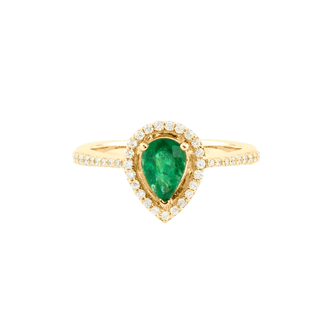 EMERALD DROP COCKTAIL RING