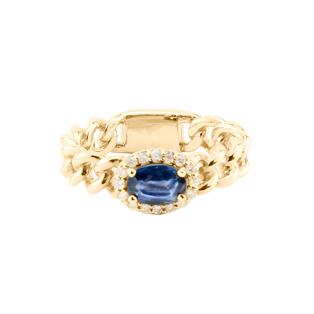 BLUE SAPPHIRE CHAIN RING