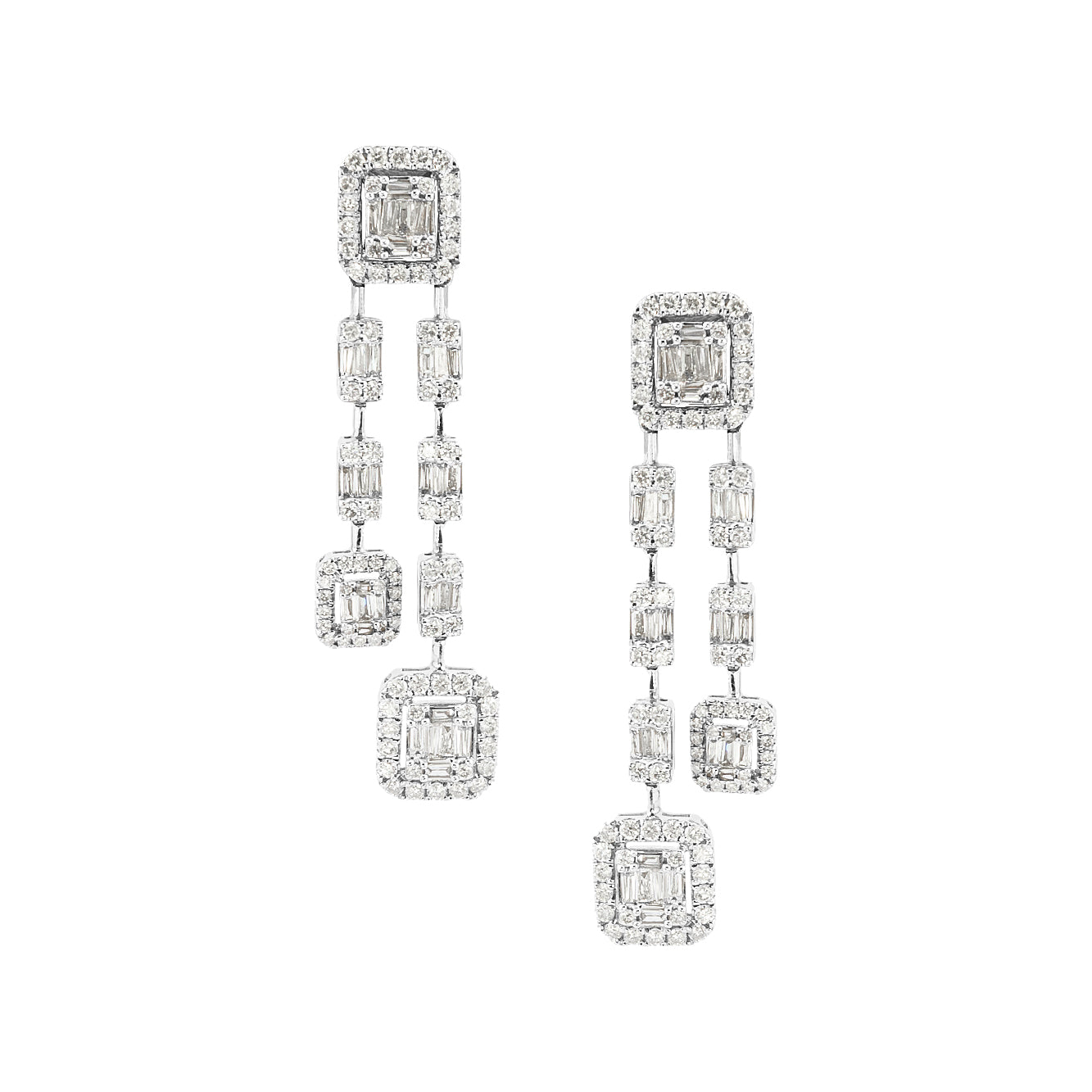 WHITE GOLD AND DIAMOND DROP EARRINGS