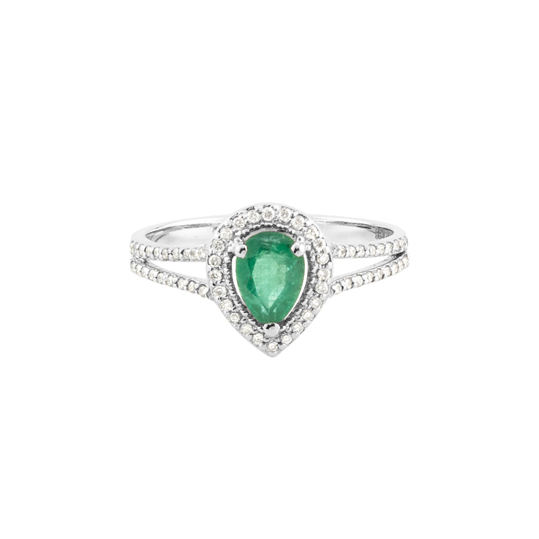 PEAR SHAPED EMERALD COCKTAIL RING