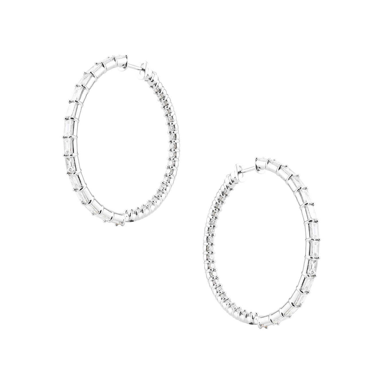 MIXED DIAMOND IN&OUT HOOPS