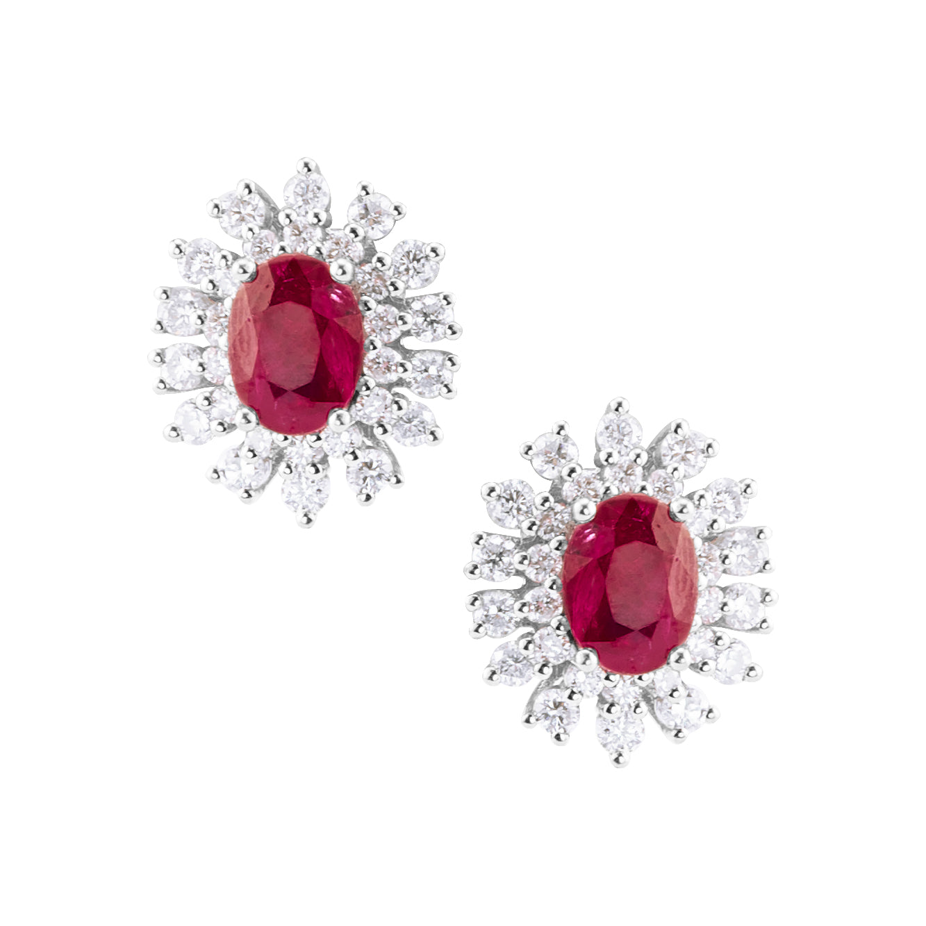 RUBY AND DIAMONDS COCKTAIL EARRINGS