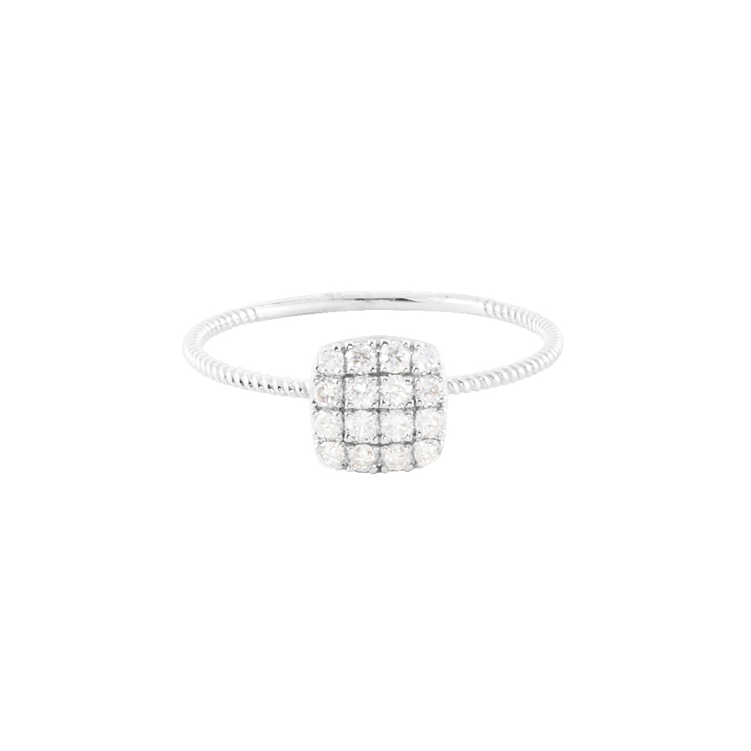 SQUARE DIAMONDS BEADED STACKABLE RING