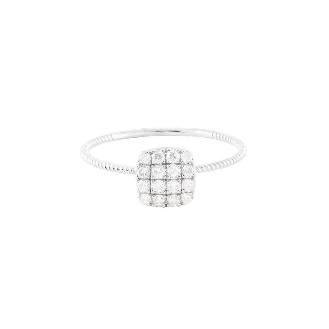SQUARE DIAMONDS BEADED STACKABLE RING
