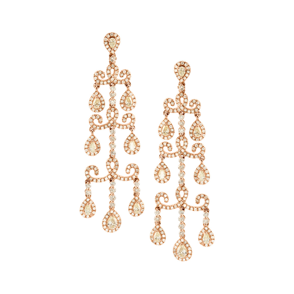 YELLOW DIAMOND CHANDELIER EARRINGS