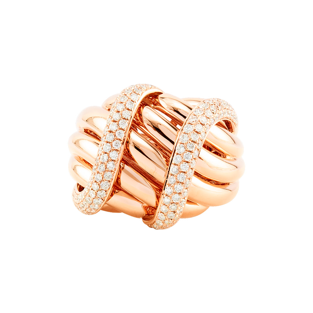 ROSE GOLD AND DIAMONDS DOME RING