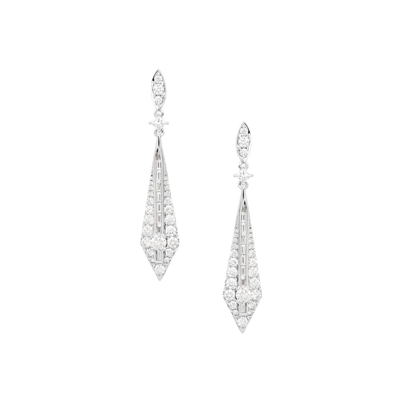 LONG SWORD-SHAPED DIAMOND EARRINGS