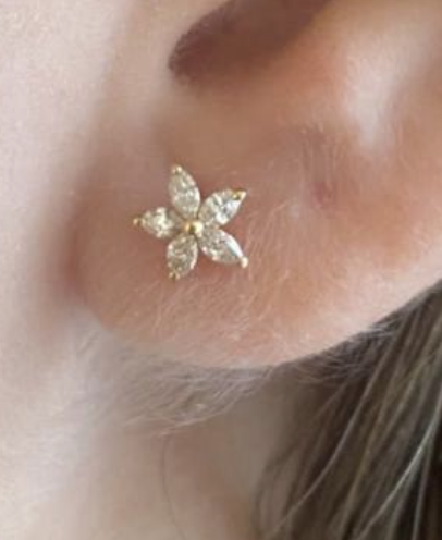 MARQUISE MINI FLOWER EARRINGS