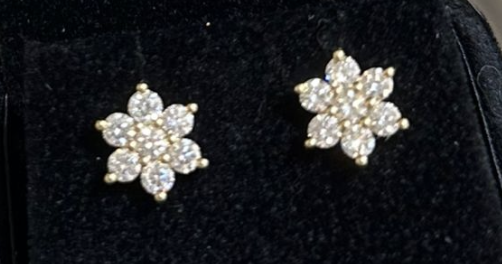 MINI DIAMOND FLOWER EARRINGS
