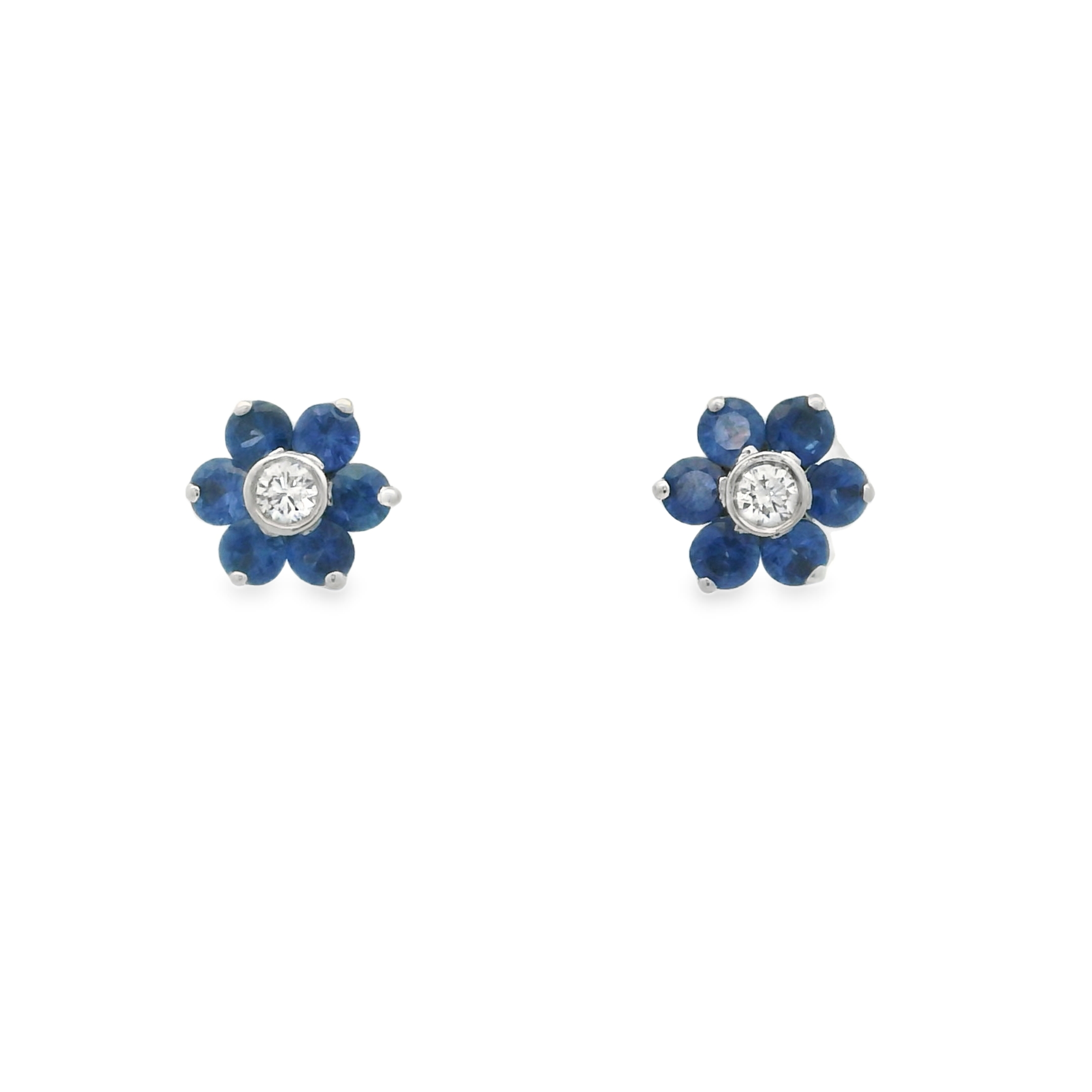 MINI SAPPHIRE FLOWER EARRINGS
