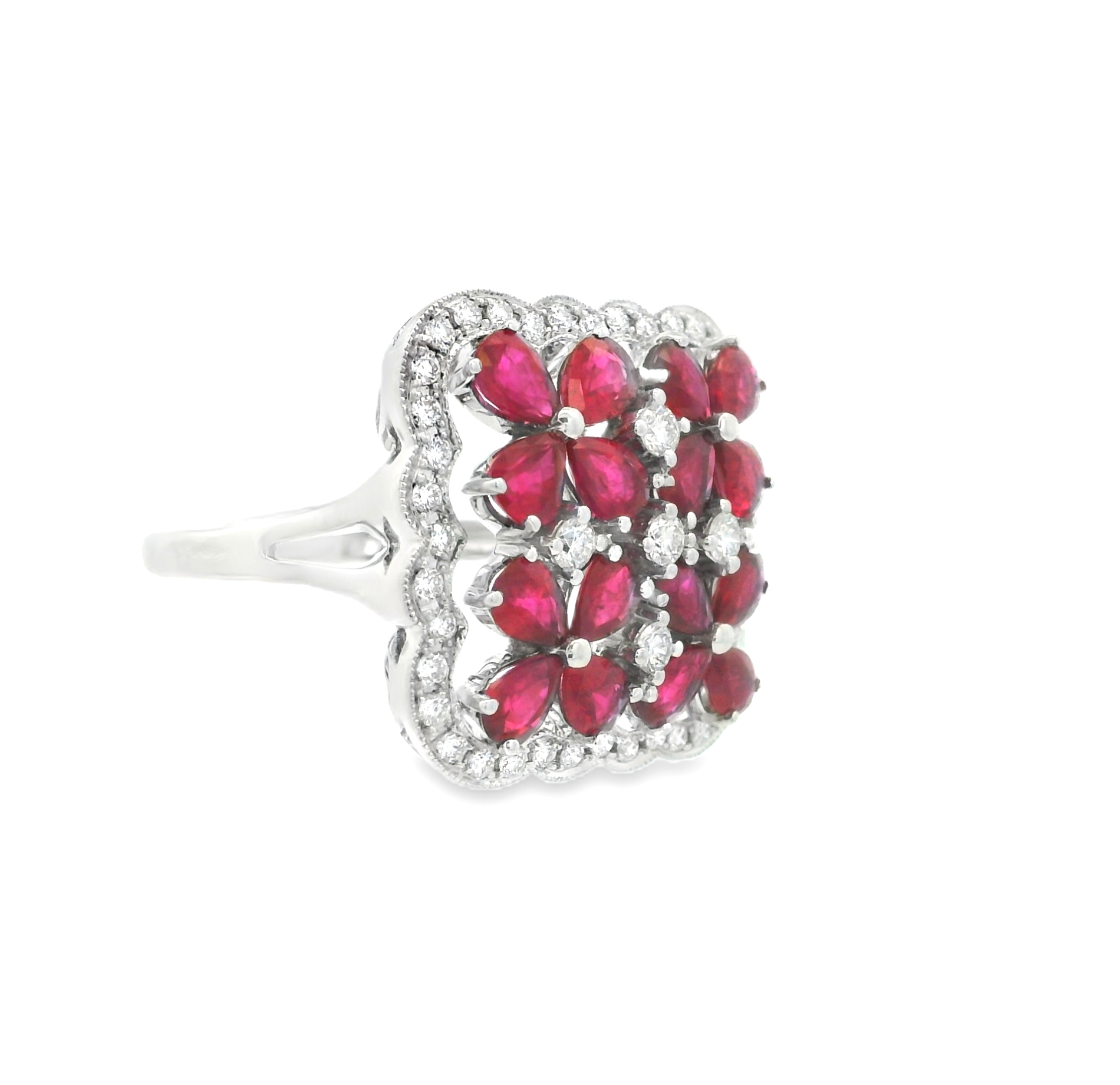 MULTI FLOWER RUBY RING