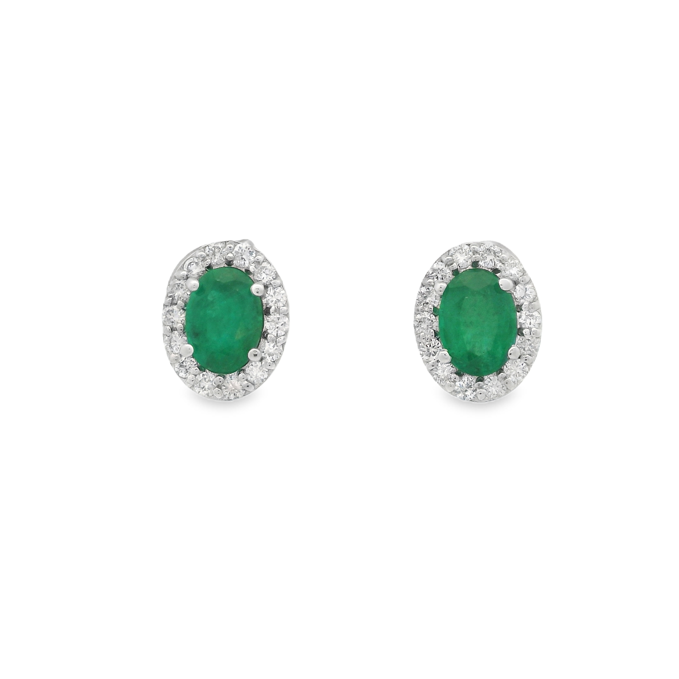 OVAL EMERALD STUDS