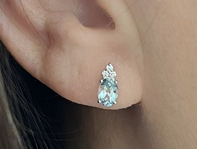 OVAL AQUAMARINE STUDS