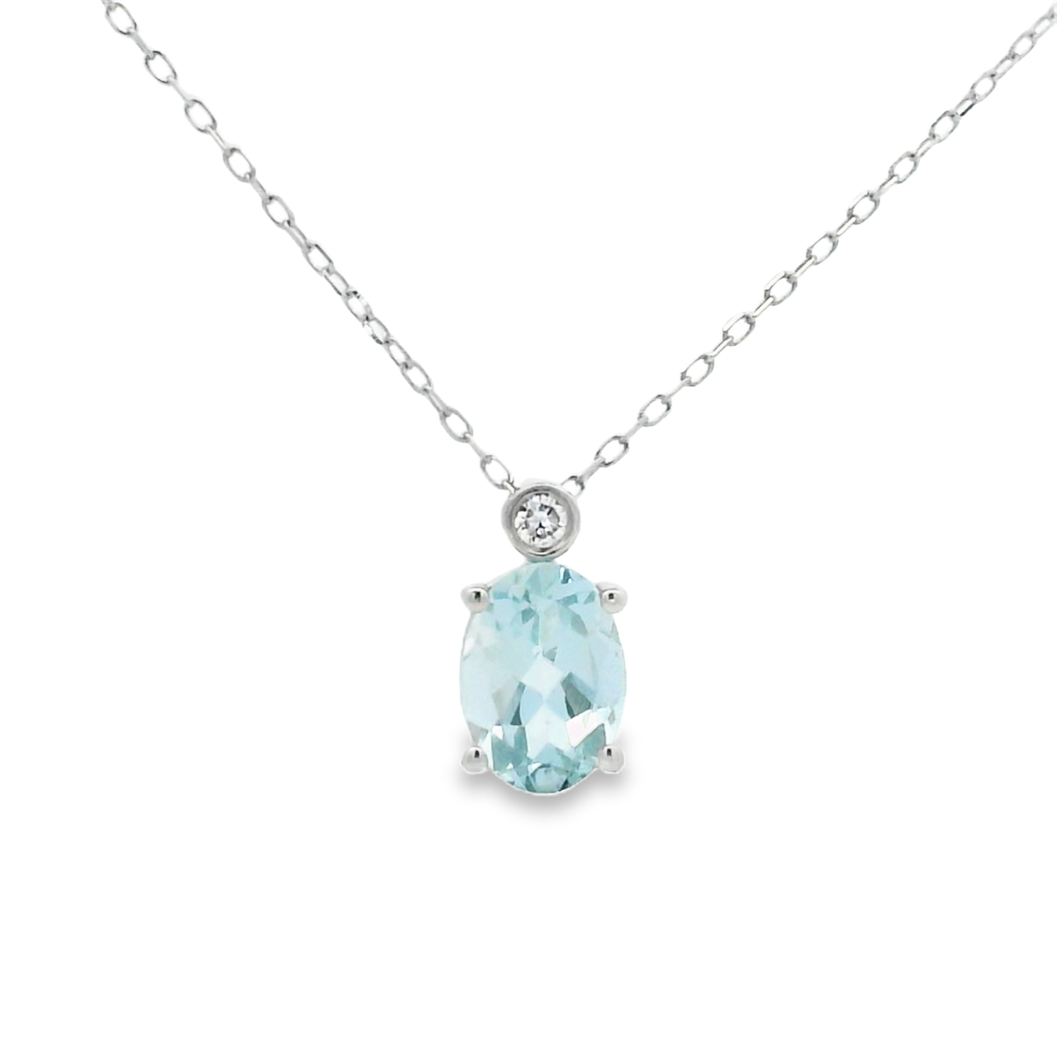 OVAL AQUMARINE NECKLACE