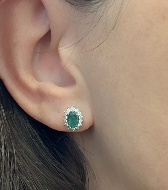 OVAL EMERALD STUDS