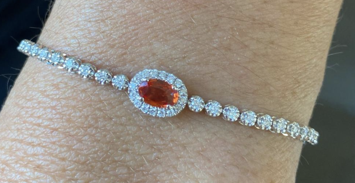 OVAL PINK SAPPHIRE ADJUSTABLE BRACELET