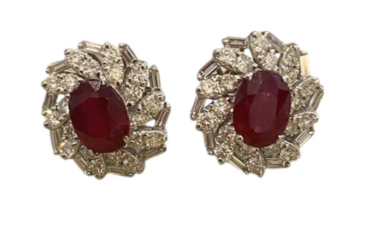 OVAL RUBY STUDS