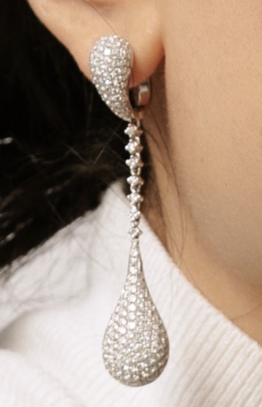 PAVE DIAMOND DROP EARRINGS