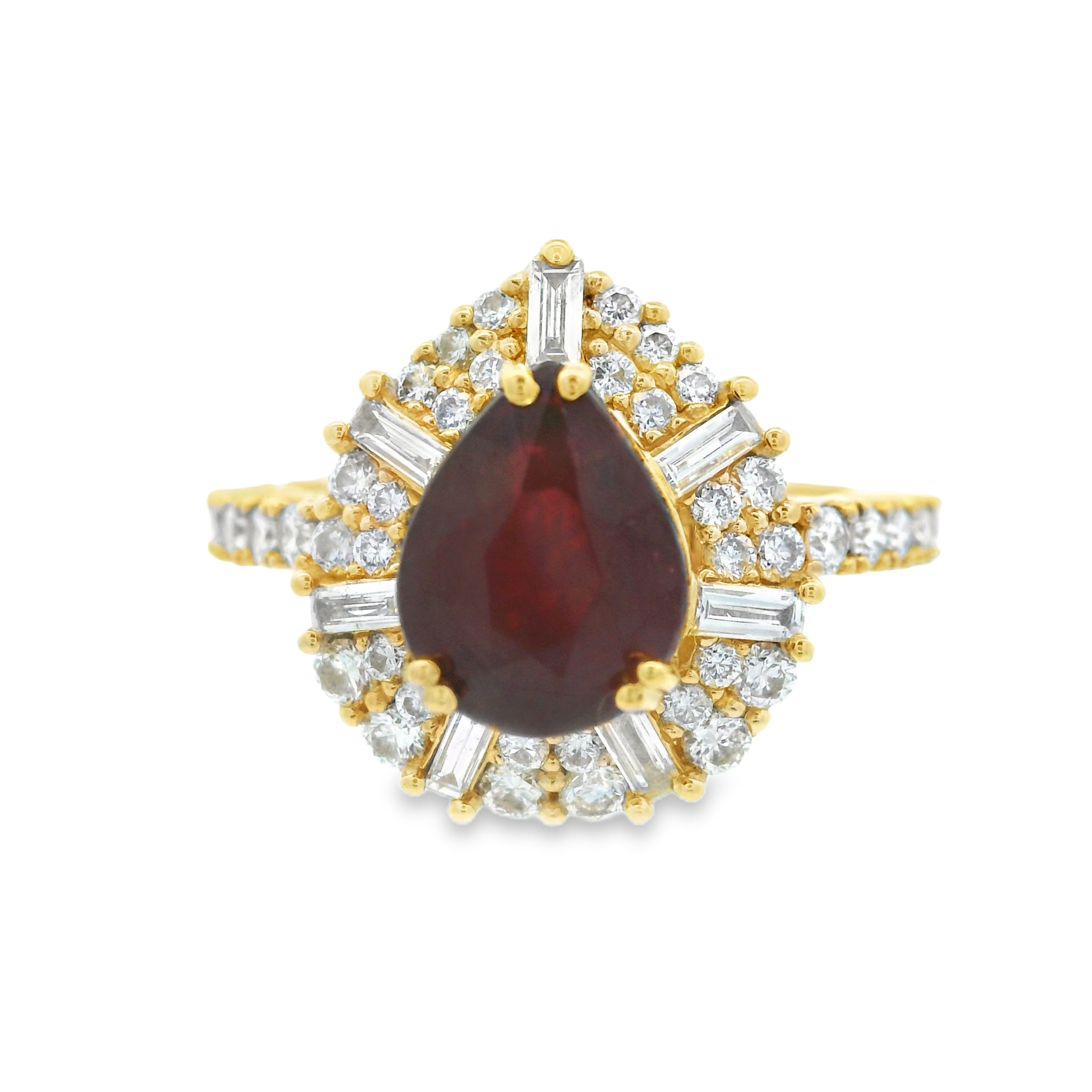 PEAR RUBY RING
