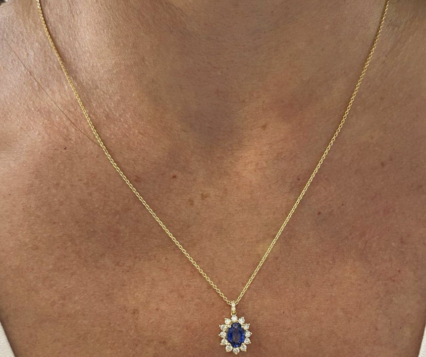PENDANT DE ZAFIROS Y BRILLANTES