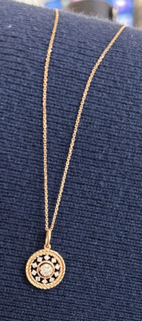 PENDANT ORO ROSE RUEDA DE LA FORTUNA