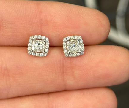 PRINCESS CUT DIAMOND STUDS