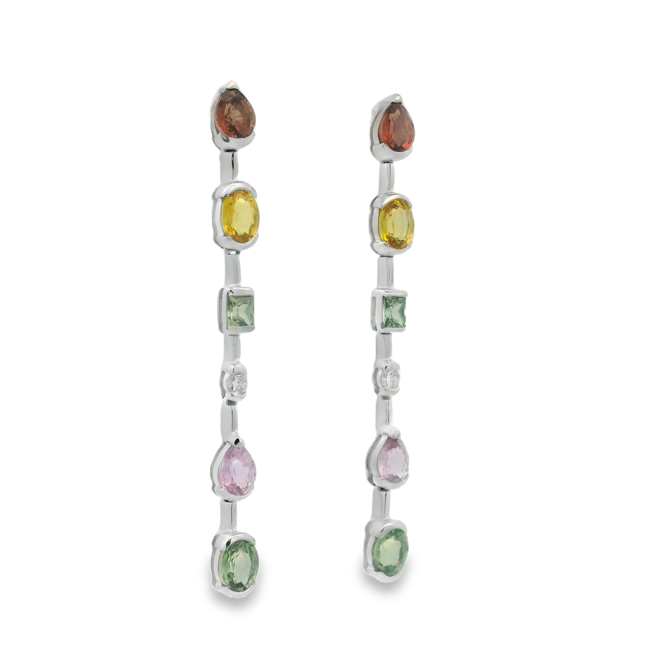 RAINBOW SAPPHIRE DROPS EARRINGS