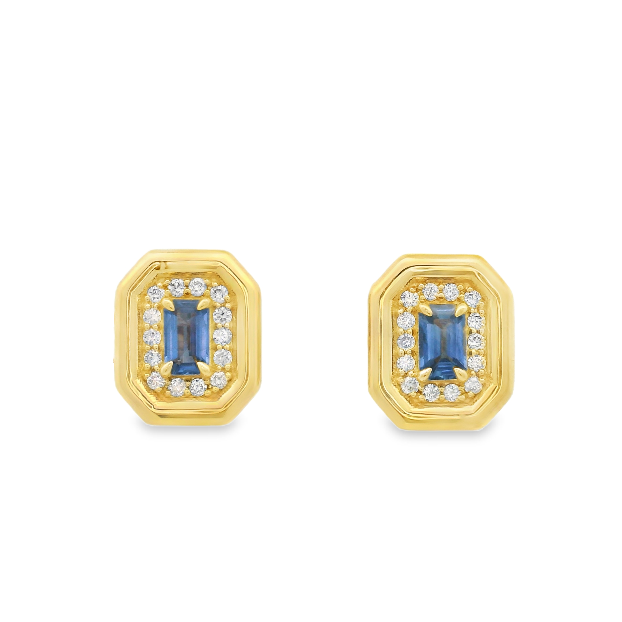 RETRO SAPPHIRE SQUARED STUDS