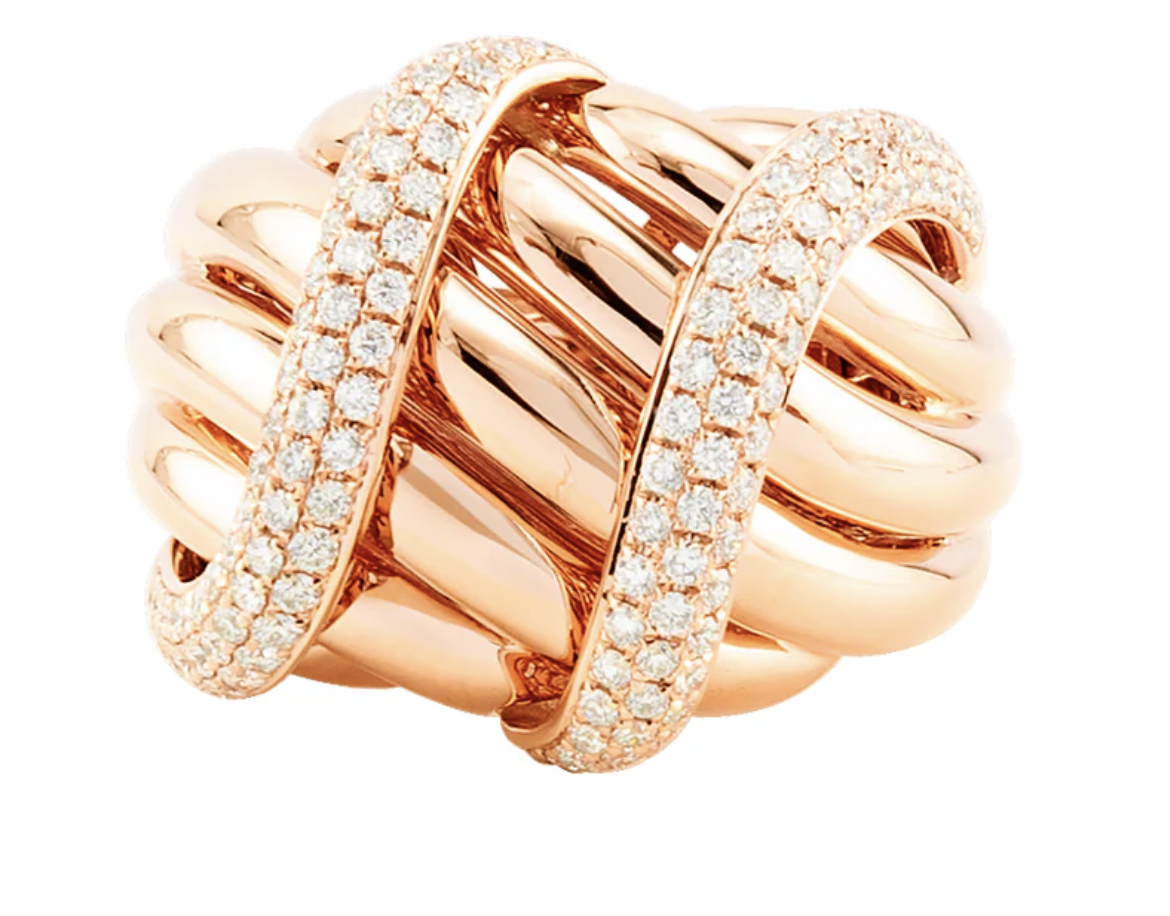 ROSE GOLD AND DIAMONDS DOME RING