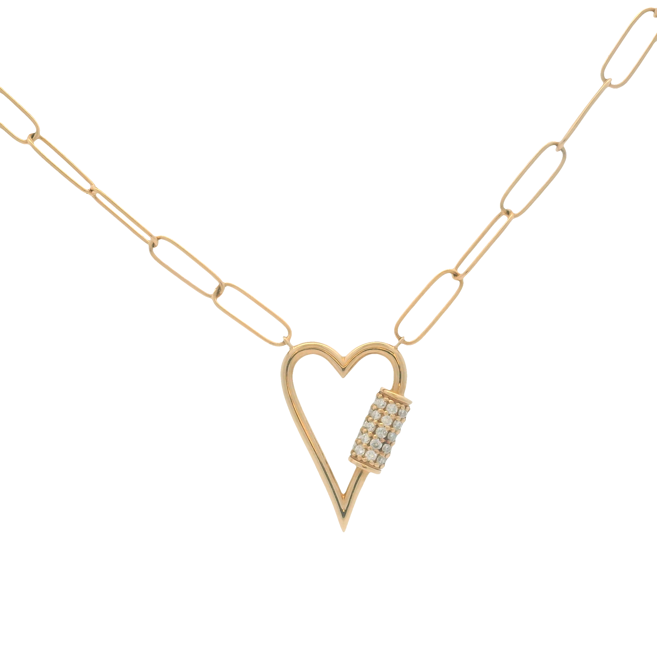 ROSE GOLD DIAMOND LINK NECKLACE WITH HEART