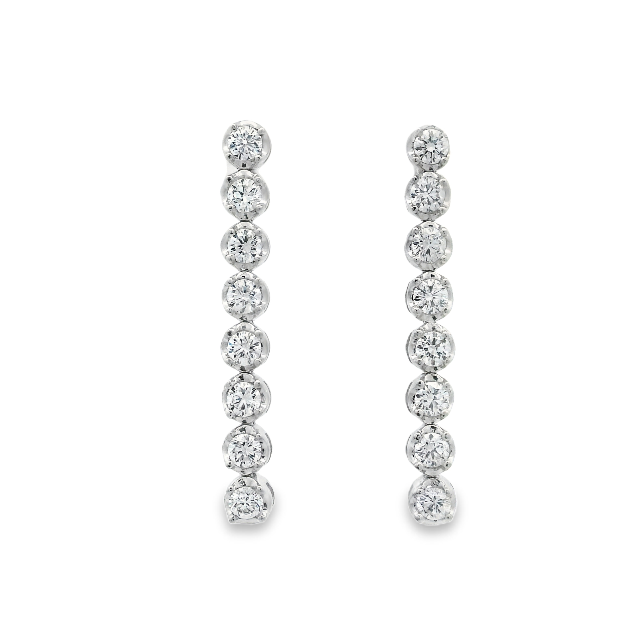 ROUNDED DIAMOND DANGLE EARRINGS